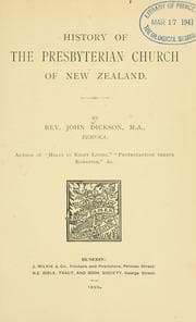 Tapa de History of the Presbyterian Church of New Zealand