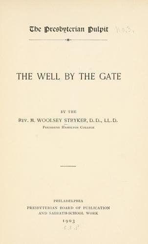 Tapa de The well by the gate