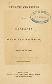 Tapa de Sermons and essays by the Tennents and their contemporaries