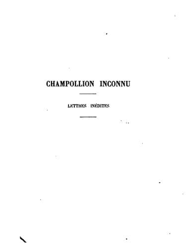 Tapa de Champollion inconnu: lettres inedites