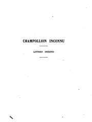 Tapa de Champollion inconnu: lettres inedites