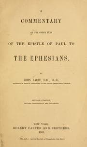 Tapa de A commentary on the Greek text of the Epistle of Paul to the Ephesians