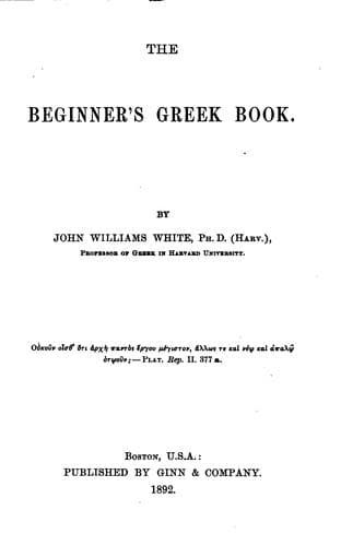 Tapa de The Beginner's Greek Book