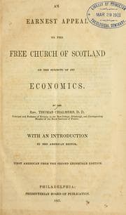 Tapa de An earnest appeal to the Free Church of Scotland on the subjects of its economics