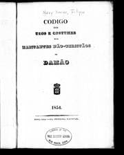 Tapa de Codigo dos uzos e costumes dos habitantes não-christãos de Damão