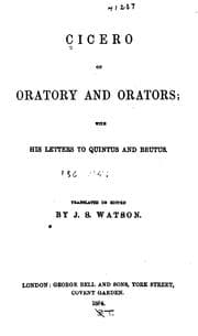 Tapa de Cicero on Oratory and Orators: With His Letters to Quintus and Brutus