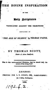 Tapa de The divine inspiration of the holy Scriptures vindicated