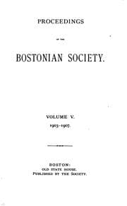 Tapa de Proceedings of the Bostonian Society, Annual Meeting