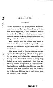 Tapa de Address on Agricultural Education