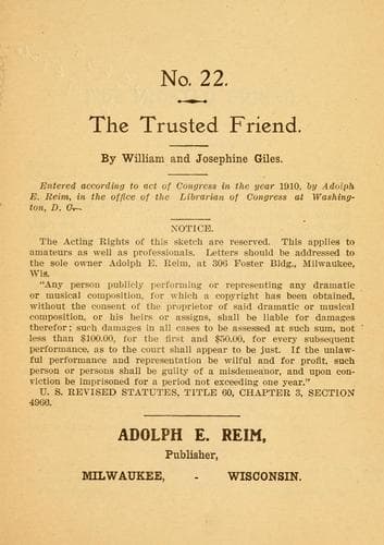 Tapa de The trusted friend ..