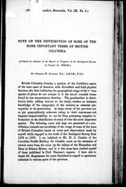 Tapa de Note on the distribution of some of the more important trees of British Columbia