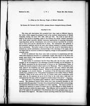 Tapa de Notes on the Shuswap people of British Columbia