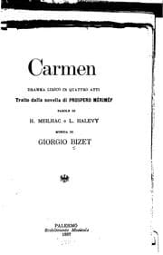 Tapa de Carmen: dramma lirico in quattro atti