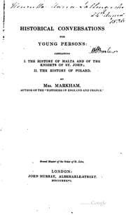 Tapa de Historical Conversations for Young Persons: Containing : I. The History of ..
