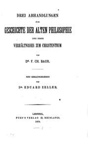 Tapa de Drei Abhandlungen zur Geschichte der alten Philosophie und ihres Verhältnisses zum Christentum