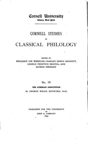 Tapa de Cornell Studies in Classical Philology