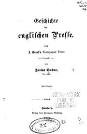Tapa de Geschichte der englischen Presse