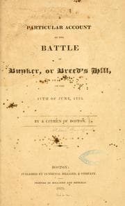 Tapa de A particular account of the battle of Bunker, or Breed's Hill, on the 17th of June, 1775
