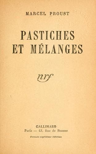 Tapa de Pastiches et mélanges.