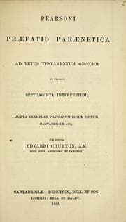 Tapa de Pearsoni praefatio paraenetica ad Vetus Testamentum Graecum