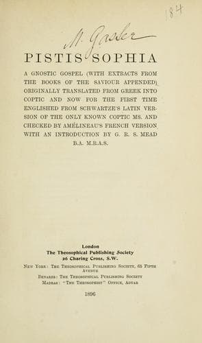 Tapa de Pistis Sophia