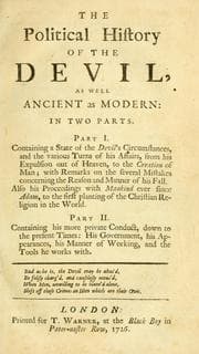 Tapa de The political history of the devil, as well ancient as modern