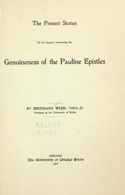 Tapa de The present status of the inquiry concerning the genuineness of the Pauline epistles