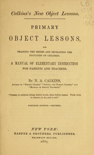 Tapa de Primary object lessons