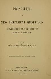 Tapa de Principles of New Testament quotation established and applied to Biblical science