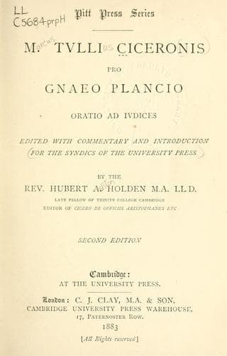 Tapa de Pro Gnaeo Plancio