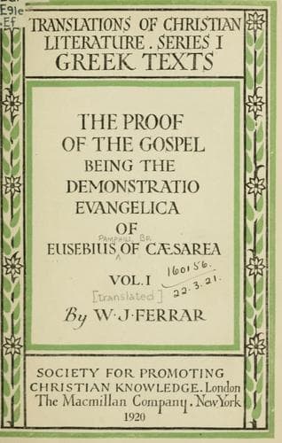 Tapa de Evangelica demonstratio