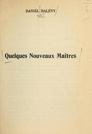 Tapa de Quelques nouveaux maitres