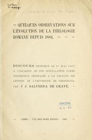 Tapa de Quelques observations sur l'évolution de la philologie romane depuis 1884