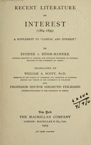 Tapa de Recent literature on interest (1884-1899)