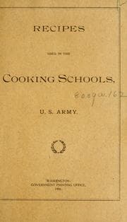 Tapa de Recipes used in the cooking schools, U.S. Army