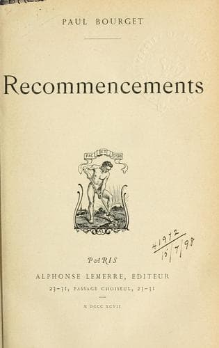Tapa de Recommencements