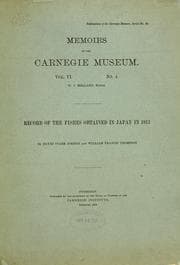Tapa de Record of fishes obtained in Japan in 1911