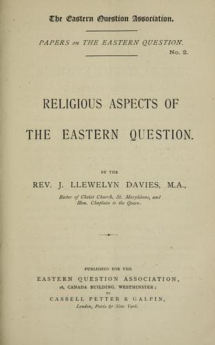 Tapa de Religious aspects of the Eastern question