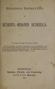 Tapa de Religious instruction in School-Board Schools