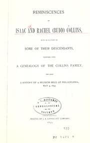 Tapa de Reminiscences of Isaac and Rachel (Budd) Collins