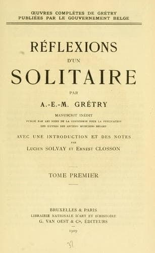 Tapa de Réflexions d'un solitaire