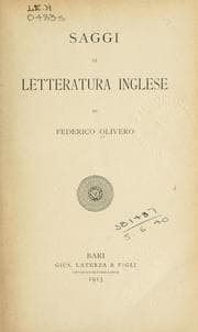 Tapa de Saggi di letteratura inglese