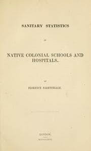 Tapa de Sanitary statistics of native colonial schools and hospitals
