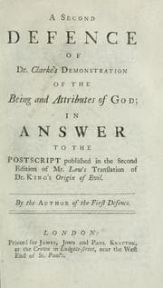 Tapa de A second defence of Dr. [Samuel] Clarke's demonstration of the being and attributes of God