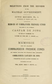 Tapa de Selections from the records of the Madras government