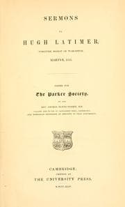 Tapa de Sermons by Hugh Latimer, sometime Bishop of Worcester, Martyr, 1555