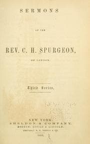 Tapa de Sermons of the Rev. C. H. Spurgeon of London