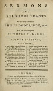 Tapa de Sermons and religious tracts of the late Reverend Philip Doddridge, D.D