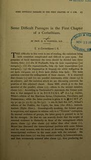 Tapa de Some difficult passages in the first chapter of 2 Corinthians