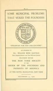 Tapa de Some municipal problems that vexed the founders